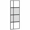 Porte coulissante kit quincaillerie noir 76x205 cm verre trempé 
