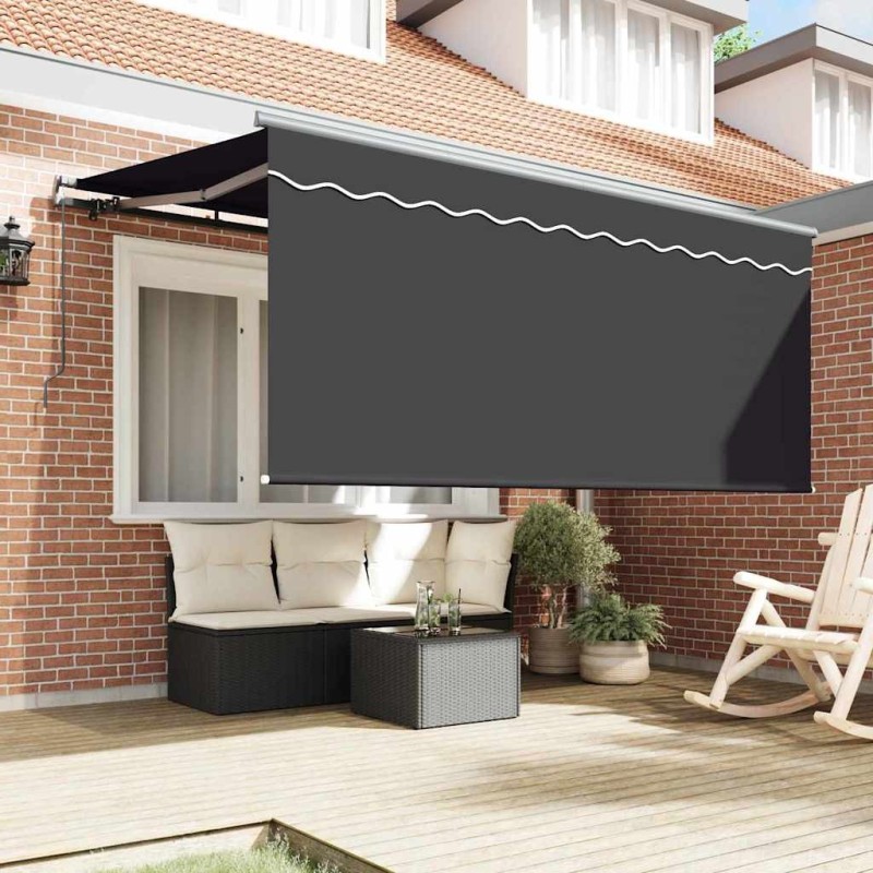 Auvent Rétractable Anthracite 300 x 200 cm Tissu 