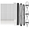 Set de Clôture Ensemble de 2 Gris Acier 25 x 1,5 m Pliable 