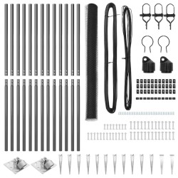 Set de Clôture Ensemble de 2 Gris Acier 25 x 1,5 m Pliable 