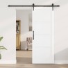 Porte Coulissante avec Ensemble de Quincaillerie Blanche 78x202 cm Bois Massif en Pin 