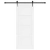 Porte Coulissante avec Ensemble de Quincaillerie Blanche 78x202 cm Bois Massif en Pin 