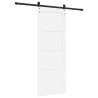 Porte Coulissante avec Ensemble de Quincaillerie Blanche 78x202 cm Bois Massif en Pin 