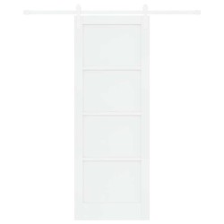 Porte Coulissante avec Kit de Matériel Blanche 78x211 cm Bois Massif Pin 