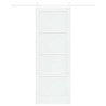 Porte Coulissante avec Kit de Matériel Blanche 78x211 cm Bois Massif Pin 