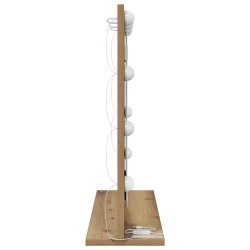Miroir de vanité avec éclairage LED en chêne artisanal 60x55x18 cm 