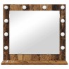 Miroir de vanité avec lumières LED Bois ancien 60x55x18 cm 