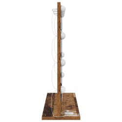 Miroir de vanité avec lumières LED Bois ancien 60x55x18 cm 