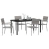 Ensemble de 5 meubles de jardin en poly rotin gris 