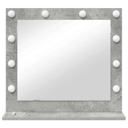 Miroir de maquillage avec lumières LED Gris béton 60x55x18 cm 