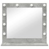 Miroir de maquillage avec lumières LED Gris béton 60x55x18 cm 