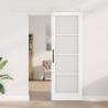 Porte coulissante avec kit de quincaillerie blanche 73,5x211 cm en bois massif de pin 
