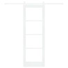 Porte coulissante avec kit de quincaillerie blanche 73,5x211 cm en bois massif de pin 