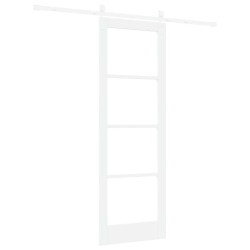 Porte coulissante avec kit de quincaillerie blanche 73,5x211 cm en bois massif de pin 