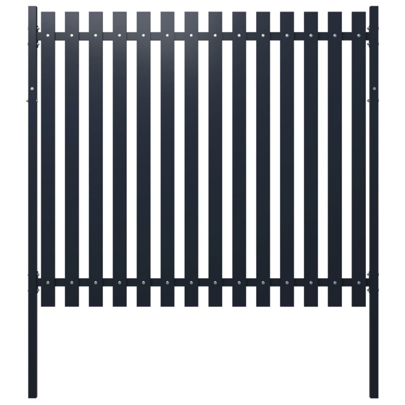 Panneau clôture Anthracite 174,5x170 cm Acier enduit de poudre 