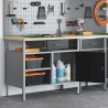 Banc de travail avec porte verrouillable Noir 100x55x85 cm Acier 