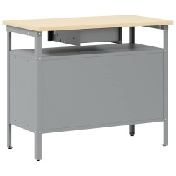 Banc de travail avec porte verrouillable Noir 100x55x85 cm Acier 