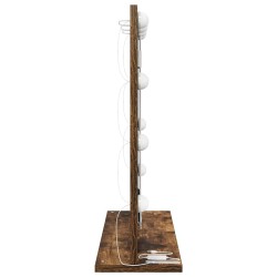 Miroir de vanité avec éclairage LED Chêne fumé 60x55x18 cm 