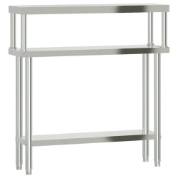 Table de travail de cuisine avec étagère 110x30x120 cm inox 