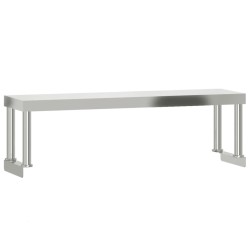 Table de travail de cuisine avec étagère 110x30x120 cm inox 