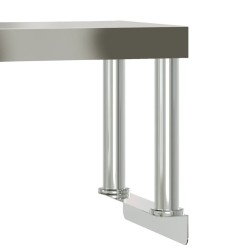 Table de travail de cuisine avec étagère 110x30x120 cm inox 