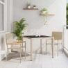 Ensemble de Salle à Manger de Jardin 3 Pièces Beige Poly Rattan 