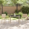 Ensemble de Salle à Manger de Jardin 3 Pièces Beige Poly Rattan 