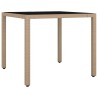 Ensemble de Salle à Manger de Jardin 3 Pièces Beige Poly Rattan 
