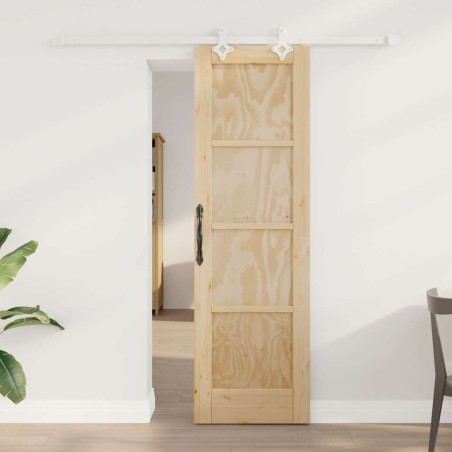 Porte coulissante avec quincaillerie 61x198.5 cm Bois massif Pin 