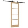 Porte coulissante avec ensemble de matériel 'ORKDAL'en bois massif et verre 