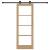 Porte coulissante avec ensemble de matériel 'ORKDAL'en bois massif et verre 