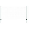Poteaux de clôture argentés 44 pcs Vert Acier enduit de poudre 