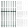 Poteaux de clôture argentés 44 pcs Vert Acier enduit de poudre 