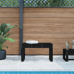 Banc de jardin noir 80x38x45 cm bois massif de pin 