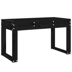 Banc de jardin noir 80x38x45 cm bois massif de pin 