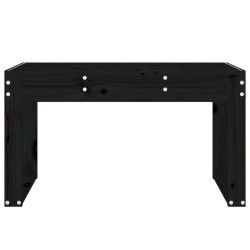 Banc de jardin noir 80x38x45 cm bois massif de pin 