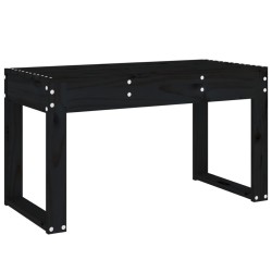 Banc de jardin noir 80x38x45 cm bois massif de pin 