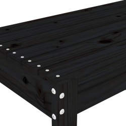 Banc de jardin noir 80x38x45 cm bois massif de pin 