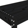 Banc de jardin noir 80x38x45 cm bois massif de pin 