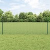 Clôture en Fil Soudé avec 5 Poteaux en U Verte 0,6x10 m Acier 