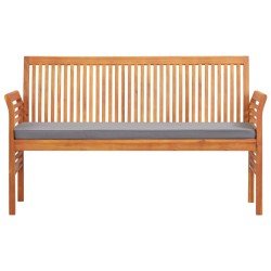 Banc de jardin 3 places avec coussin 150cm Bois d'acacia massif 