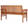 Banc de jardin 3 places avec coussin 150cm Bois d'acacia massif 