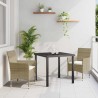 Ensemble de jardin de 3 pièces en poly rotin beige de 