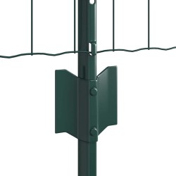 Clôture Euro avec 5 poteaux en U, Vert, 0.8x10 m Acier 