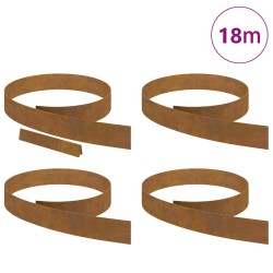 Bordure de jardin 4 pcs Rouillé 450 x 10 cm 