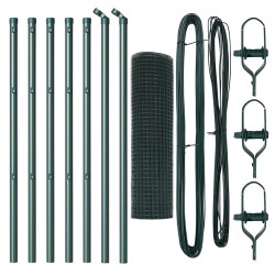 Set de Poteaux de Clôture Ensemble de 2 Vert 