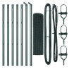 Set de Poteaux de Clôture Ensemble de 2 Vert 