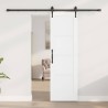 Porte coulissante avec le kit 'ORKDAL'en pin blanc massif 