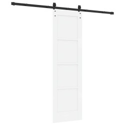 Porte coulissante avec le kit 'ORKDAL'en pin blanc massif 