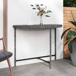 Table de jardin Gris 100x50x75 cm Résine tressée 